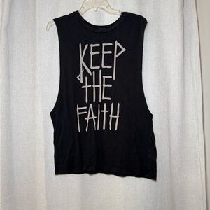 Forever 21 Black Graphic Muscle Tee